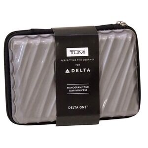 New Tumi Delta One Amenity Kit Hardside Mini Case Silver 19 Degree Travel Bag